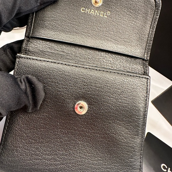 Chanel Vintage Trifold Wallet in Black - Picture 11 of 17